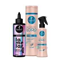 Kit Haskell Bendito Loiro Sh 300 Fluido + Mascara Lamelar Kit Haskell Bendito Loiro Sh 300 Fluido + Mascara Lamelar