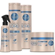 Kit Haskell Bendito Loiro Shampoo Condicionador 500ml Máscara Tratamento 300g Spray Fluído 120ml Kit Haskell Bendito Loiro Shampoo Condicionador 500ml Máscara Tratamento 300g Spray Fluído 120ml