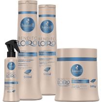 Kit Haskell Bendito Loiro Shampoo Condicionador 500ml Máscara Tratamento 500g Spray Fluído 120ml