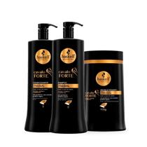 Kit Haskell Cabelo Forte Trio 1L Produto para Crescer Cabelo