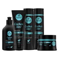 Kit Haskell Cachos Shampoo Cond Masc Leave E Creme Gel 300ml