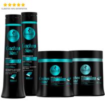 Kit Haskell Cachos Sim Low Poo Sh. Cond. 500ml Masc 900g