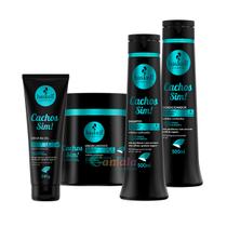 Kit Haskell Cachos Sim Shampoo Cond Masc E Creme Gel 500ml