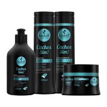 Kit Haskell Cachos Sim Shampoo Cond Mascara E Leave In 300ml