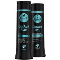 Kit Haskell Cachos Sim Shampoo Condicionador 300ml Tratamento Definição Nutrição