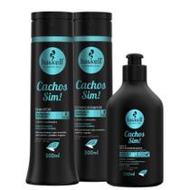 Kit Haskell Cachos Sim Shampoo, Condicionador + Leave-in 300ml