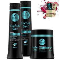 Kit Haskell Cachos Sim Shampoo Condicionador Mascara 500g