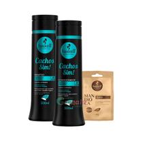Kit Haskell Cachos Sim Shampoo E Condi 300ml + Dose Mandioca