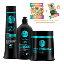 Kit Haskell Cachos Sim Shampoo Mascara E Leave In 500ml