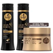 Kit Haskell Cavalo Forte 300ml + Máscara Mandioca 300g - Melhor Cronograma Capilar