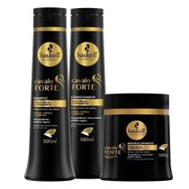 Kit Haskell Cavalo Forte 500g Força, Brilho e Crescimento (Shampoo + Condicionador + Máscara)