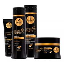 Kit Haskell Cavalo Forte Cresce Cabelo P (Shampoo/Condicionador/Máscara/Leave In)