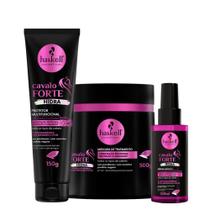 Kit Haskell Cavalo Forte Hidra Máscara 500g + Leave In + Sérum