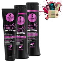 Kit Haskell Cavalo Forte Hidra Sh, Cond 300ml e Protetor 150