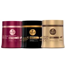 Kit Haskell Cavalo Forte Mandioca Quina Rosa Máscaras 500g Kit Haskell Cavalo Forte Mandioca Quina Rosa Máscaras 500g