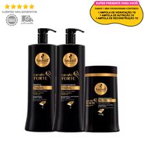 Kit Haskell Cavalo Forte Salão Shampoo Condicionador Máscara 900G/1 Litro (Ganhe 1 Mini Cronograma)