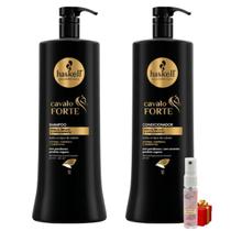 Kit Haskell Cavalo Forte Shampoo 1 Litro + 1 Condicionador 1 Litro + Presente Lourre 15ml
