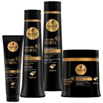 Kit Haskell Cavalo Forte Shampoo Condic Másc 500ml Leave-in