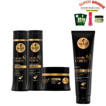 Kit Haskell Cavalo Forte Shampoo Condicionador 300ml Máscara 250g + Leave