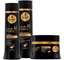 Kit Haskell Cavalo Forte Shampoo Condicionador 300ml Máscara 300g 3 itens Kit Haskell Cavalo Forte Shampoo Condicionador 300ml Máscara 300g 3 itens