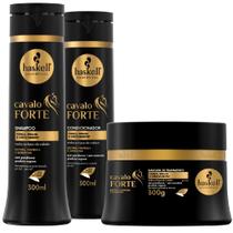 Kit Haskell Cavalo Forte Shampoo Condicionador 300ml Máscara Tratamento Creme Fortalecedora 300g Kit Haskell Cavalo Forte Shampoo Condicionador 300ml Máscara Tratamento Creme Fortalecedora 300g