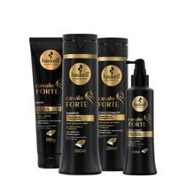 Kit Haskell Cavalo Forte Shampoo Condicionador Leave-in e Tônico (4 produtos)