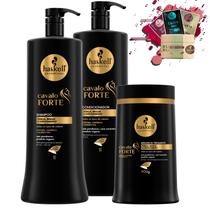 Kit Haskell Cavalo Forte Shampoo Condicionador Mascara 1l Kg