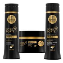 Kit Haskell Cavalo Forte Shampoo e Condicionador 300ml + Máscara 300g Força , Brilho e Crescimento