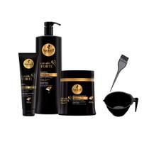 Kit Haskell Cavalo Forte Shp 1L Máscara 500g Leave +Cumbuca