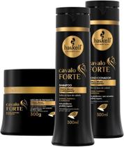 Kit Haskell Cavalo Forte Trio 3 Produtos Shampoo Condicionador e Máscara