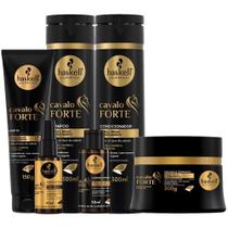 Kit Haskell Cavalo Forte Xampu Shampoo Condicionador 300ml Máscara 300g 6 itens