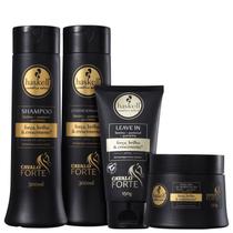 Kit Haskell Cavalo Forte Xampu Shampoo Condicionador 300ml Máscara Hidratante 250g Leave in 150g