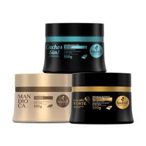 Kit Haskell Cronograma Cachos Sim Cavalo Forte Mandioca 300g