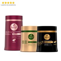 Kit Haskell Cronograma Capilar Máscaras Cavalo Forte Murumuru 500g Rosa Quina 900g