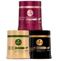 Kit Haskell Cronograma Cavalo Forte Murumuru Quina Rosa 500g