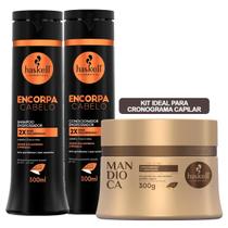 Kit Haskell Encorpa Cabelo 300ml + Máscara Mandioca 300g - Melhor Cronograma Capilar