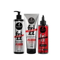 Kit Haskell Frizz Cancelado Shampoo 300ml + Máscara 240g + Máscara Líquida 200ml Anti Frizz e Hidratação Completa