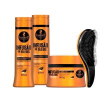 Kit Haskell Infusão De Óleos 2 Shampoo 1 Máscara 300g+Escova