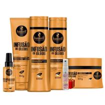 Kit Haskell Infusão de óleos 300ml 5 Itens Completo + Presente Lourre 15ml