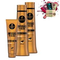 Kit Haskell Infusão de Óleos Sh, Cond 500ml Leave 150gr