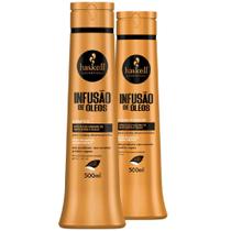 Kit Haskell Infusão de Óleos Shampoo Condicionador 500ml Tratamento Nutrição