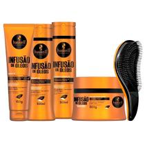 Kit Haskell Infusão De Óleos Trio 300ml + Leave In +Escova Kit Haskell Infusão De Óleos Trio 300ml + Leave In +Escova