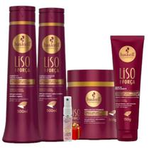 Kit Haskell Liso com Força 500ml 4 Itens Completo + Presente Lourre 15ml