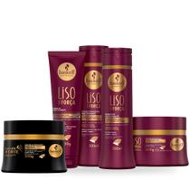 Kit Haskell Liso Com Força 500ml Completo + Máscara Cavalo Forte 300g