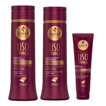 Kit Haskell Liso Com Força Haskell Tratamento Disciplinante Shampoo, Condicionador e Leave In Finalizador Kit Haskell Liso Com Força Haskell Tratamento Disciplinante Shampoo, Condicionador e Leave In Finalizador