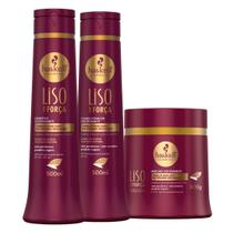 Kit Haskell Liso Com Força P/ cabelo Liso Com Frizz 500ml