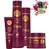 Kit Haskell Liso Com Força Sh 500ml Cond Másc 300gr e Leave