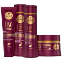 Kit Haskell Liso com Força Sh Cond Máscara 300ml 4 Itens Completo Kit Haskell Liso com Força Sh Cond Máscara 300ml 4 Itens Completo