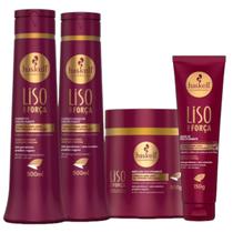 Kit Haskell Liso com Força Sh Cond Máscara 500ml 4 Itens Completo