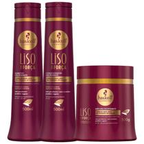 Kit Haskell Liso com Força Shampoo 500ML 1 Condicionador 500ML 1 Mascara 500ML